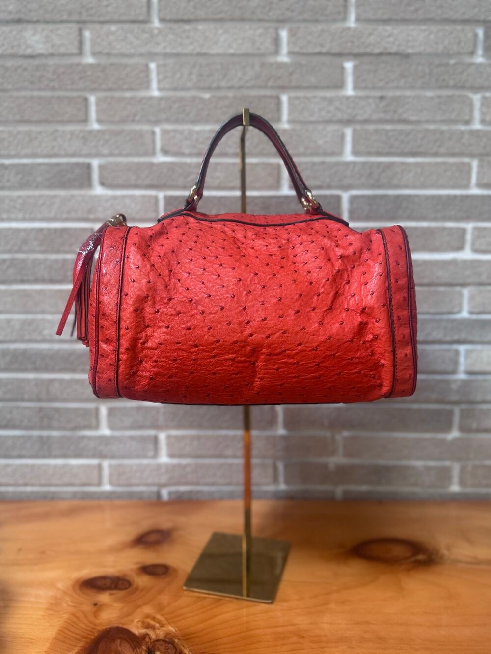Authentic Gucci Ostrich Leather Boston Bag – Rare Luxury Designer Bag